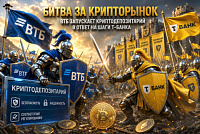 Банковская гонка за крипту: ВТБ вслед за Т-Банком анонсировал создание собственного криптодепозитария