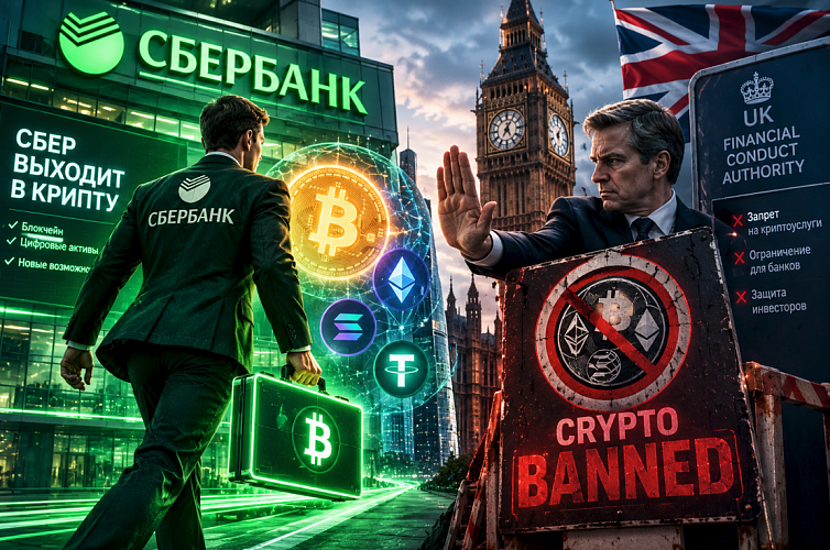 Выход Сбербанка на крипторынок и новые ограничения Лондона: встречные тренды
