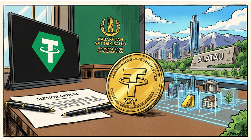  Tether и Нацбанк Казахстана берут курс на токенизацию и создание тенге-стейблкоина в «Криптогороде» Алатау